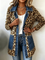 Claudia | Giacca Lunga in Denim con Stampa Leopardata