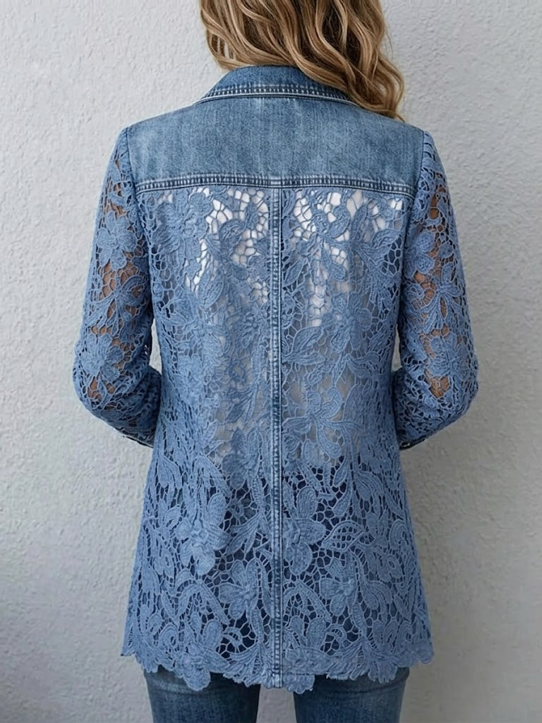 Beatrice | Blazer con Inserti in Pizzo Floreale