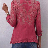 Anouk | Giacca con Volant e Motivo Paisley Vintage
