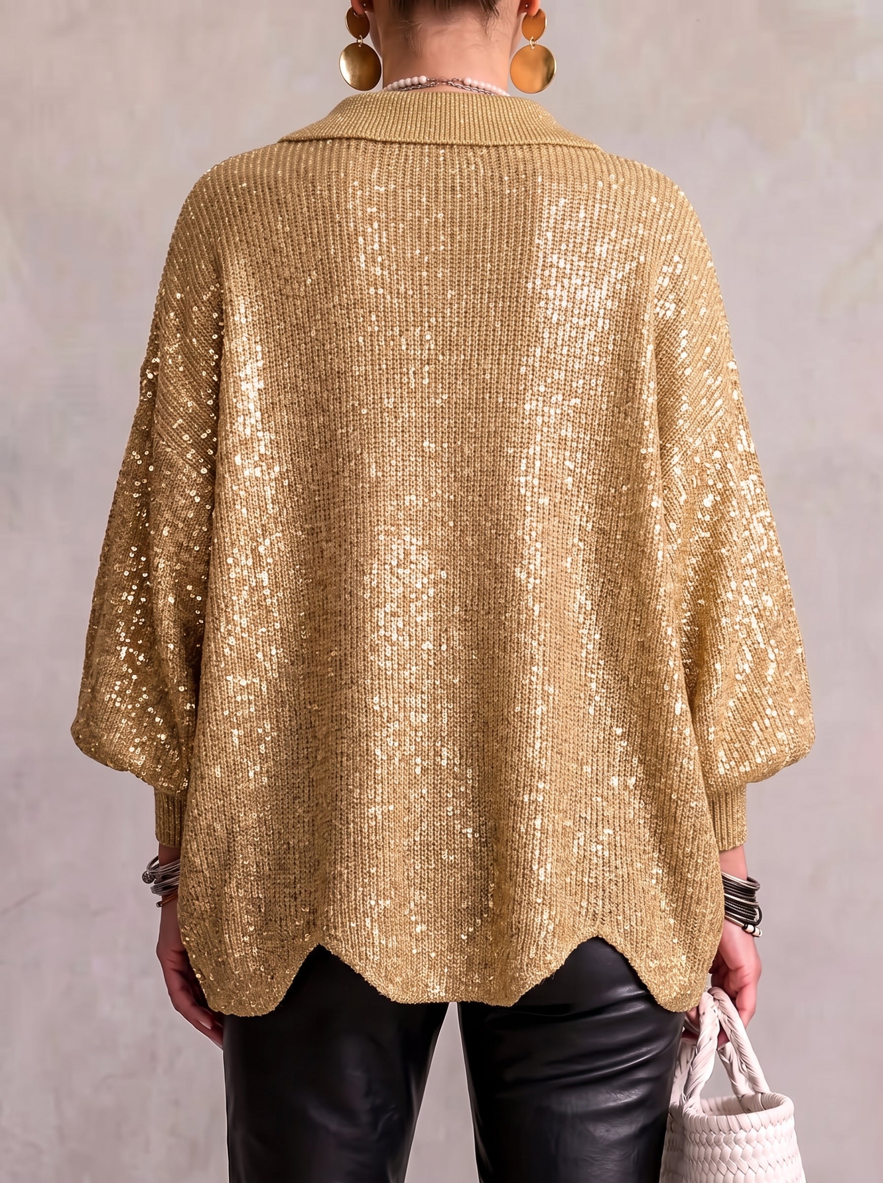 Ortensia | Cardigan Oversize con Bottoni Gioiello
