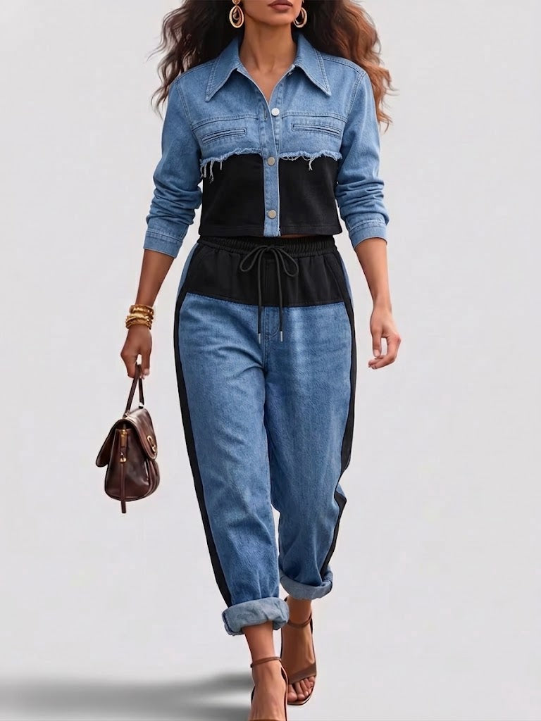 Paola | Completo con Giacca Cropped e Pantaloni a Gamba Larga