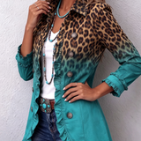 Cassandre | Blazer leopardato sfumato con volant
