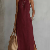 Jimena | Abito midi con collo alla Mao