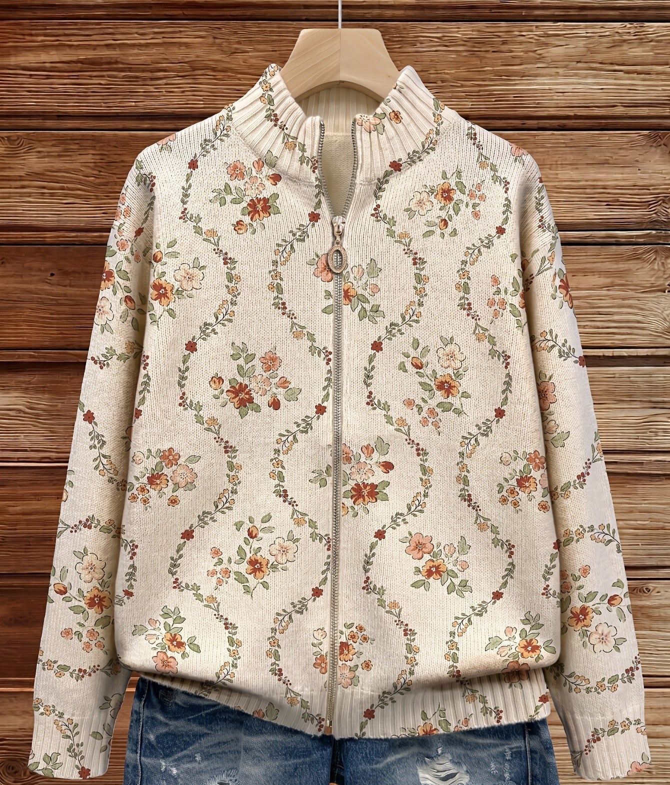 Vivienne | Cardigan Donna Floreale con Zip