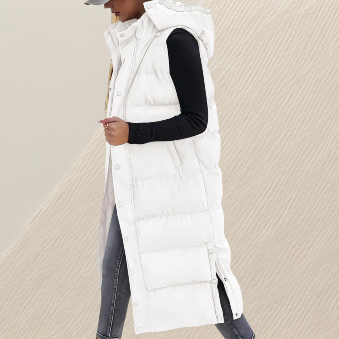 Pia – Gilet lungo trapuntato dalla linea ampia – 10