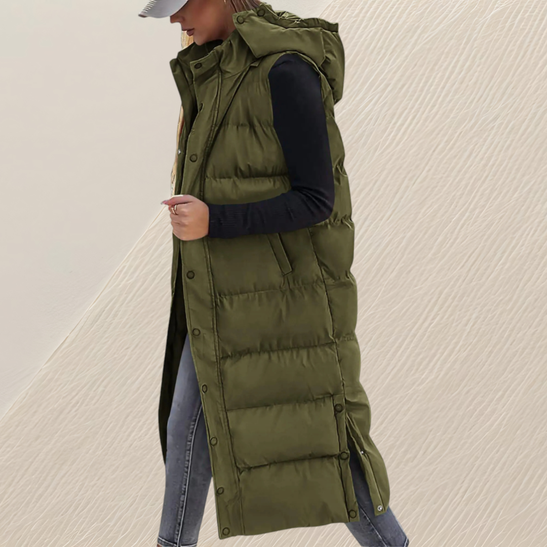 Pia – Gilet lungo trapuntato dalla linea ampia – 7