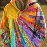 Daniela | Felpa Donna Boho Patchwork con Cappuccio