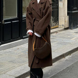 Renata – Trench lungo con revers ampi – 2