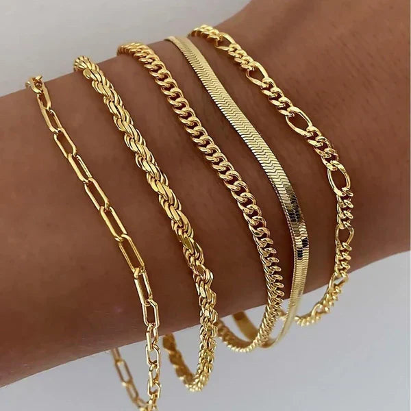 Set di 5 bracciali dorati – Immagine 1