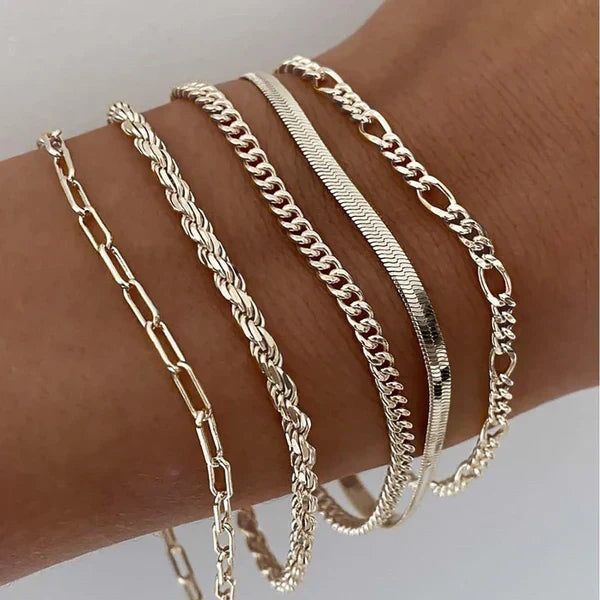 Set di 5 bracciali dorati – Immagine 2