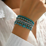 Set di bracciali con perline turchesi – Immagine 2