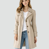 Trench da donna con collo classico e bottoni