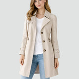 Trench da donna con collo classico e bottoni