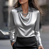Blusa con Collo Drappeggiato