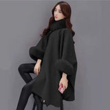 Mantella elegante da donna con collo alto e maniche ampie