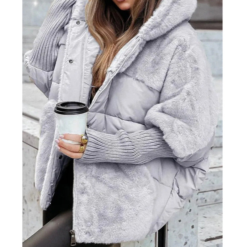 JESSIE™|GIUBBOTTO PATCHWORK CON CAPPUCCIO