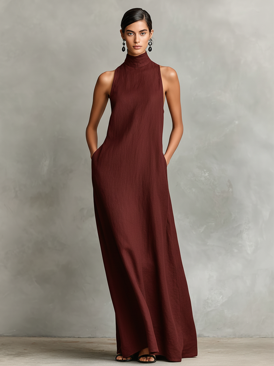 Chiara | Vestito lungo a collo alto