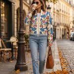 Clementine | Cardigan Donna Botanico Floreale con Zip