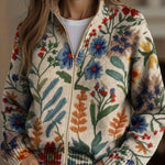 Clementine | Cardigan Donna Botanico Floreale con Zip