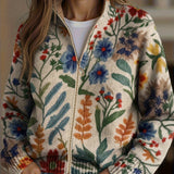 Clementine | Cardigan Donna Botanico Floreale con Zip