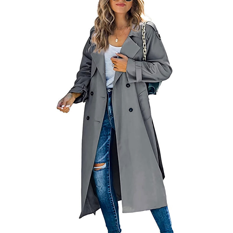 Tiziana – Trench lungo con bottoni e cintura – 4