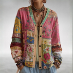 Chiara – Cardigan boho con stampa patchwork
