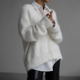 Elisa – Cardigan in maglia morbida – Bianco