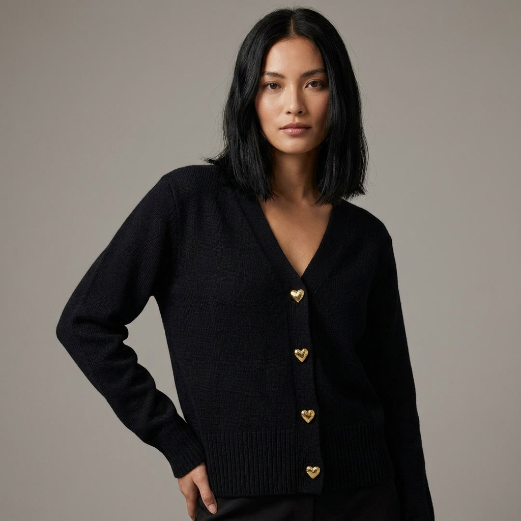Valeria – Cardigan elegante con bottoni a cuore