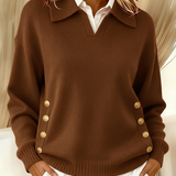Vicenta | Maglione con collo polo e dettagli dorati