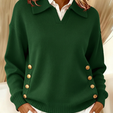 Vicenta | Maglione con collo polo e dettagli dorati