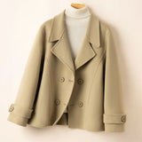 Cappotto doppiopetto da donna in misto lana