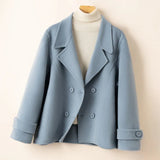 Cappotto doppiopetto da donna in misto lana