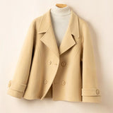 Cappotto doppiopetto da donna in misto lana