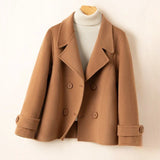 Cappotto doppiopetto da donna in misto lana